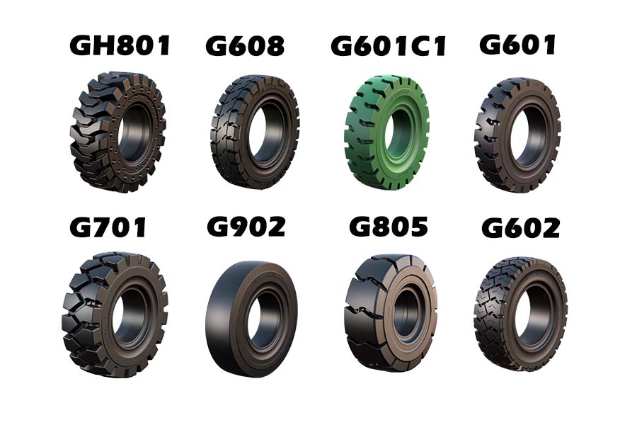 solid forklift tires pattern