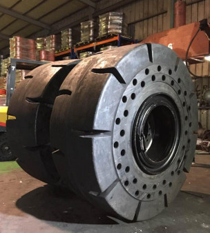 solid tire for underground mining loader