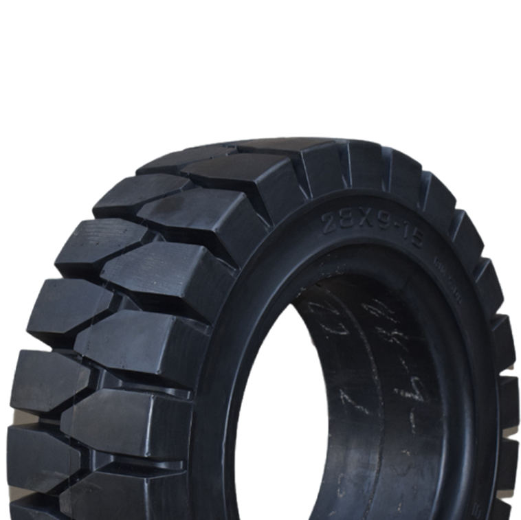 28×9-15 Solid Forklift Tires | Heavy-Duty Skid Steer | Solid Core